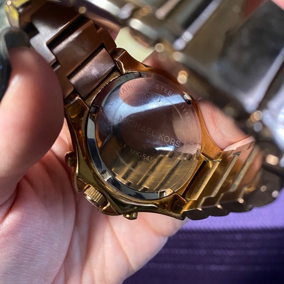 Michael Kors 5450 Rose Gold Crystal Chronograph Womens Wrist Watch - Picture 2 of 9